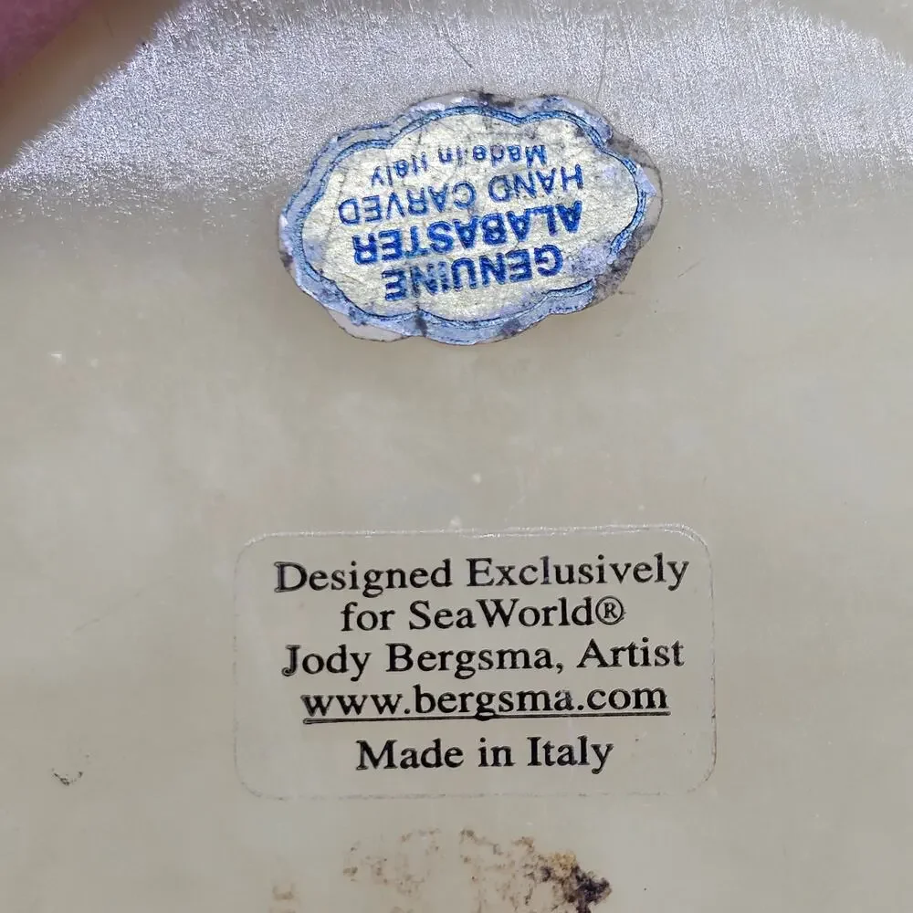 Jody Bergsma Penguin Trinket Box Alabaster Hand Carved Italy Sea World Vintage